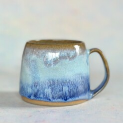 Handcrafted Ceramic Coffee Cup – Indigo Drift | Moonwake Collection