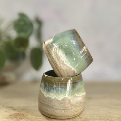 Handcrafted Ceramic Dimple Cup – Lichen Drift | Mosswood Collection