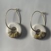 Porcelain Disc Drop Earrings – Gold-Tone Wire Detail